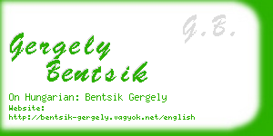 gergely bentsik business card